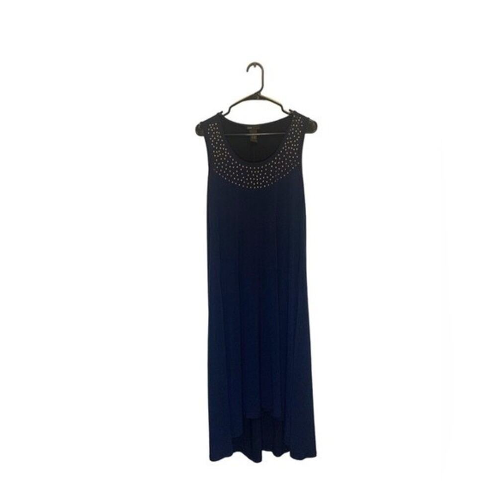 Grace Maxi Dress Sleeveless Studded Wedding Guest Career Navy Size Medium